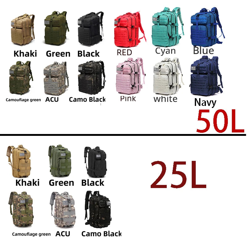 Tactical Outdoor Backpack – 25L / 50L