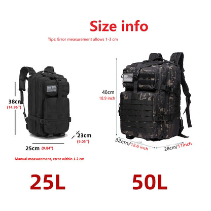 Tactical Outdoor Backpack – 25L / 50L